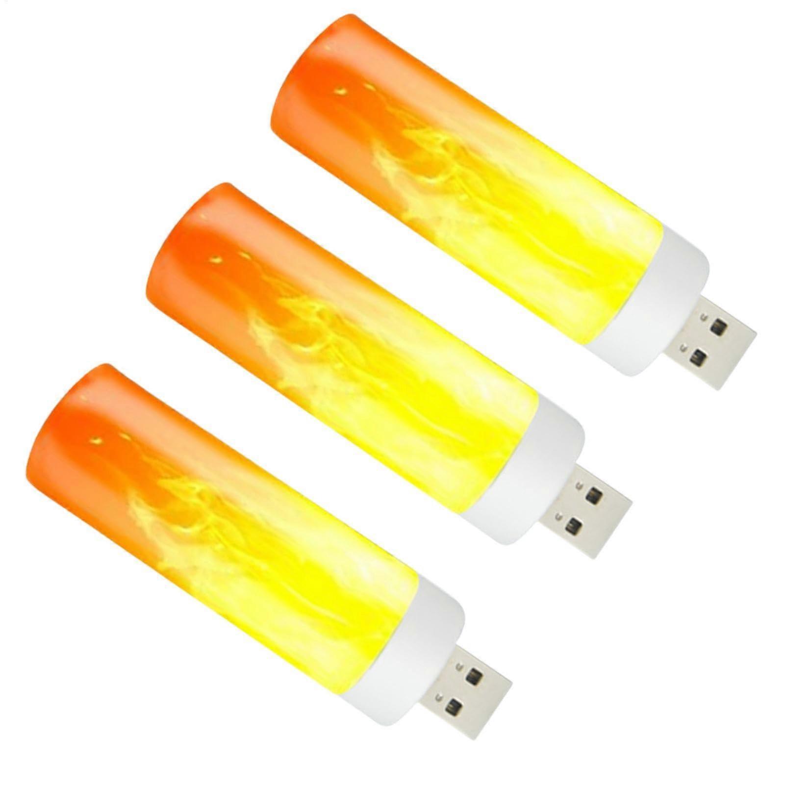Flame Bulb - Flickering LED Light Bulb with Realistic Flame Effect, Decorative Fire Lantern for Room, Party, and Bar - Set of 3