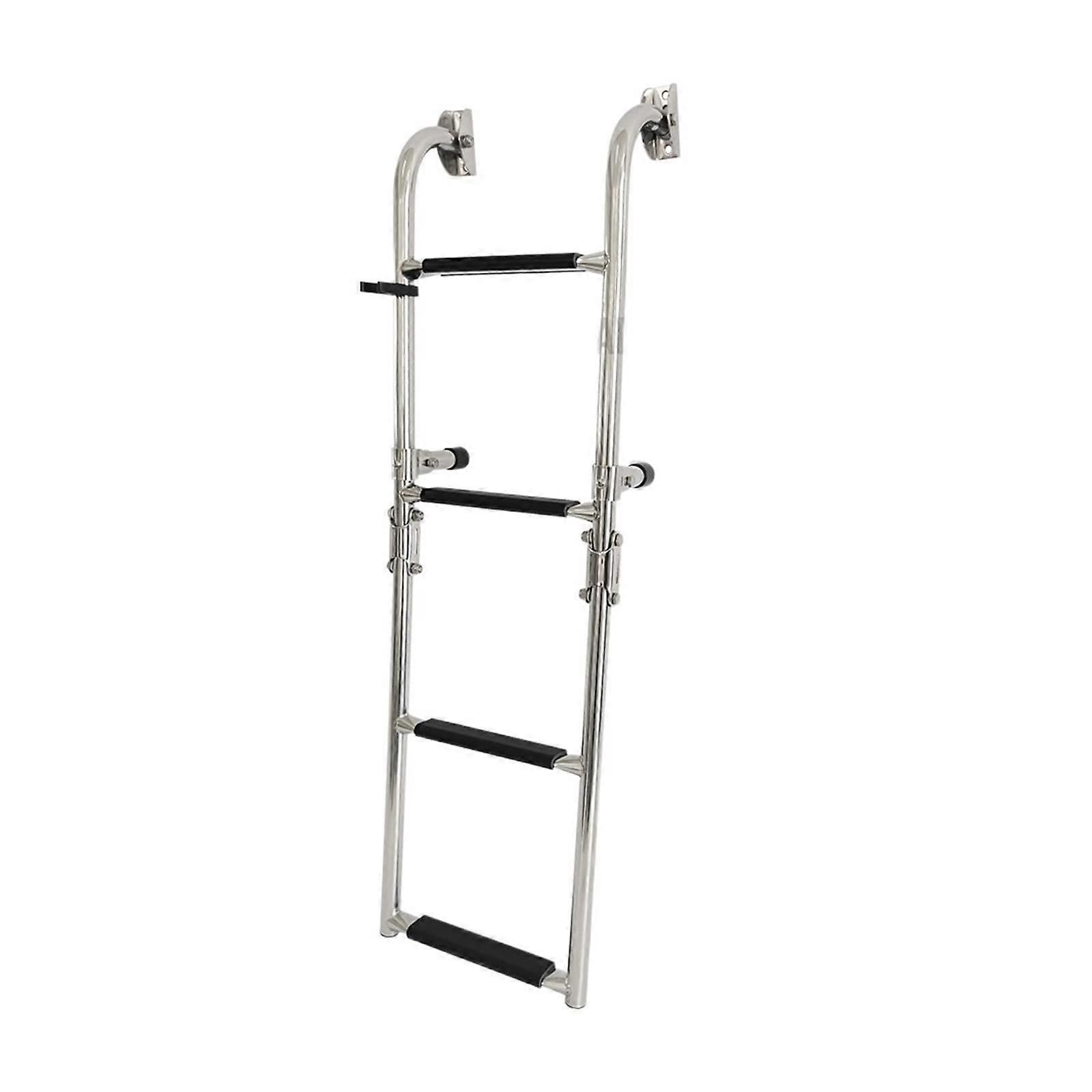 Stainless Steel 304 Foldable Start Ladder Marine Hanging Ladder Ship Side Ladder Entry Ladder Yacht Marine Hardware for Boats, Yachts and Docks