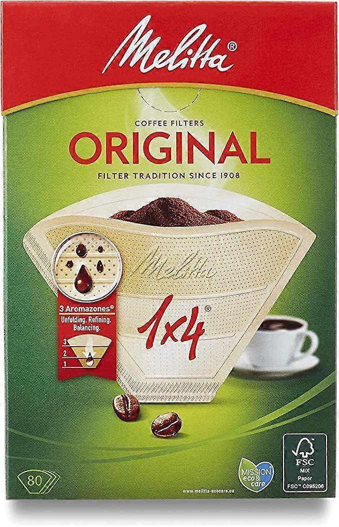 Melitta 6658076 Packaging original size 1x4, 40 pieces, filter coffee maker, brown, paper