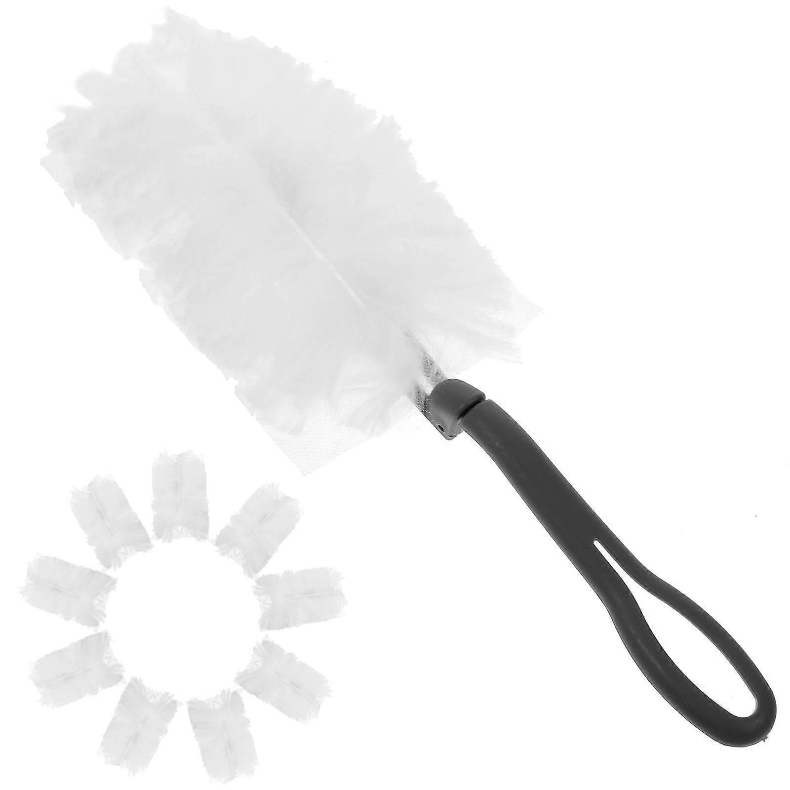 duster for Cleaning Home and Car Made of NonWoven Fabric and Plastic White Pcs Replacement Heads
