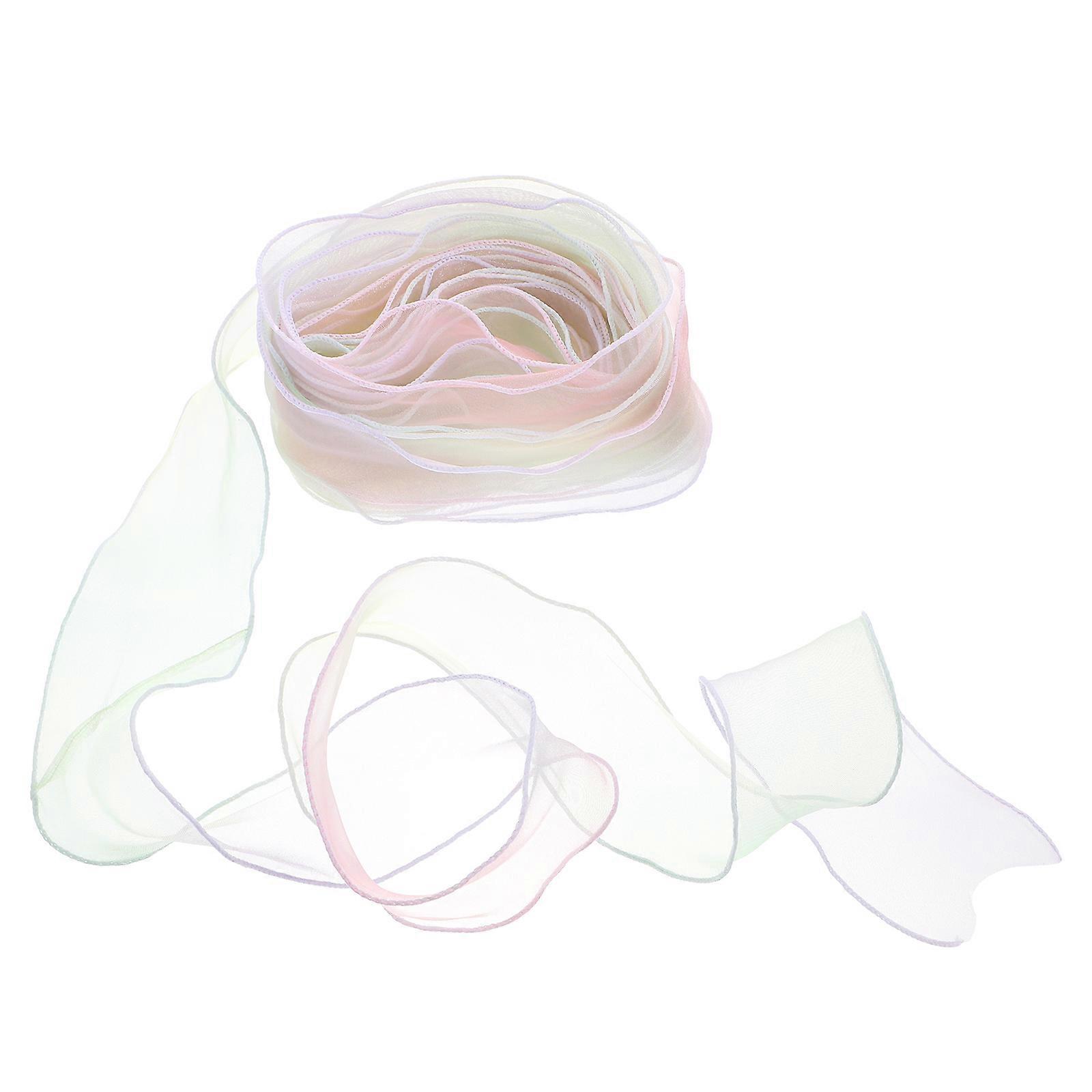 Sewing Ribbon Baking Ribbon Decorative Material 914x5cm Gauze Multi Wavy Edge Gradient Design 10Set