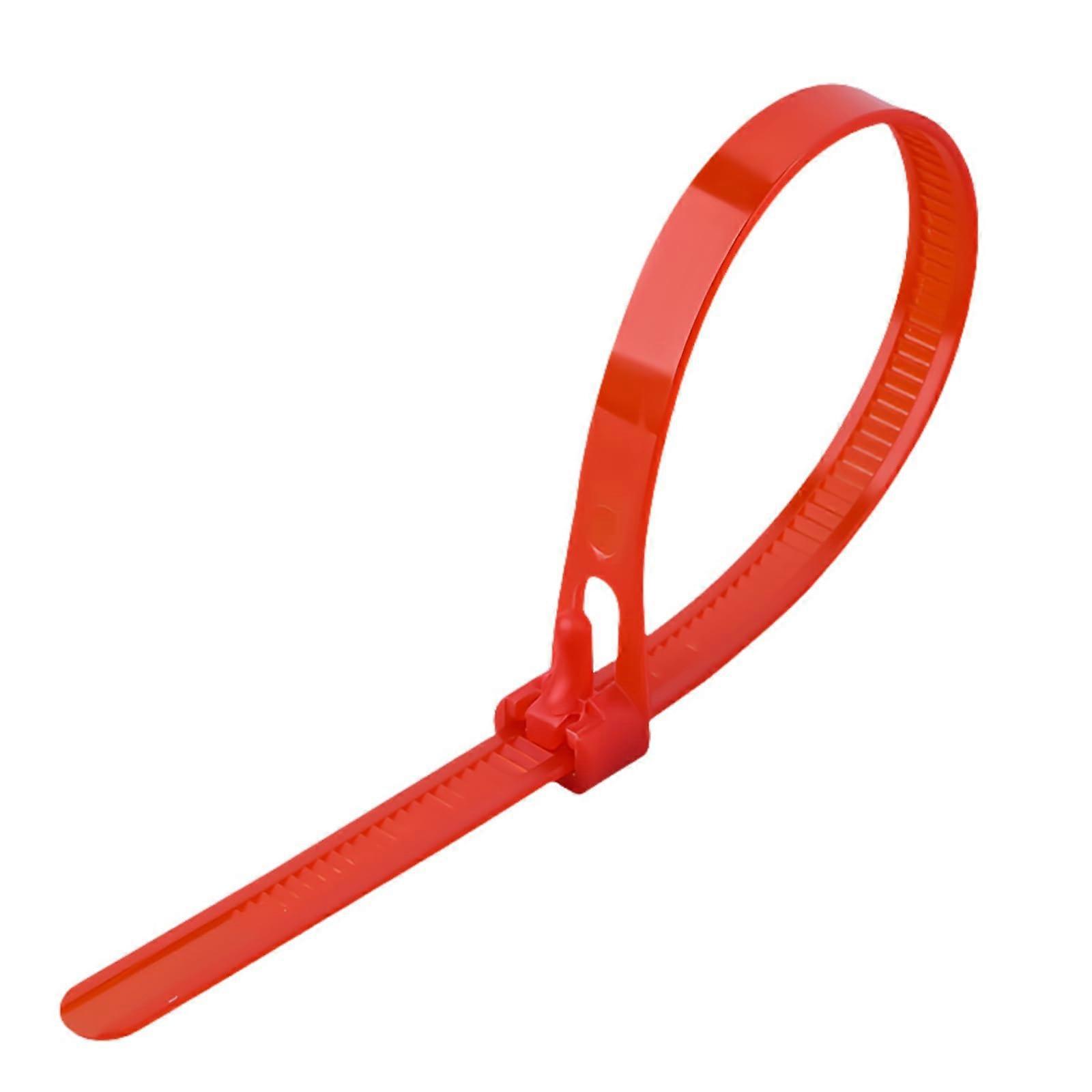 100 Pcs Reusable Nylon Zip Ties (Red, 5*200mm)