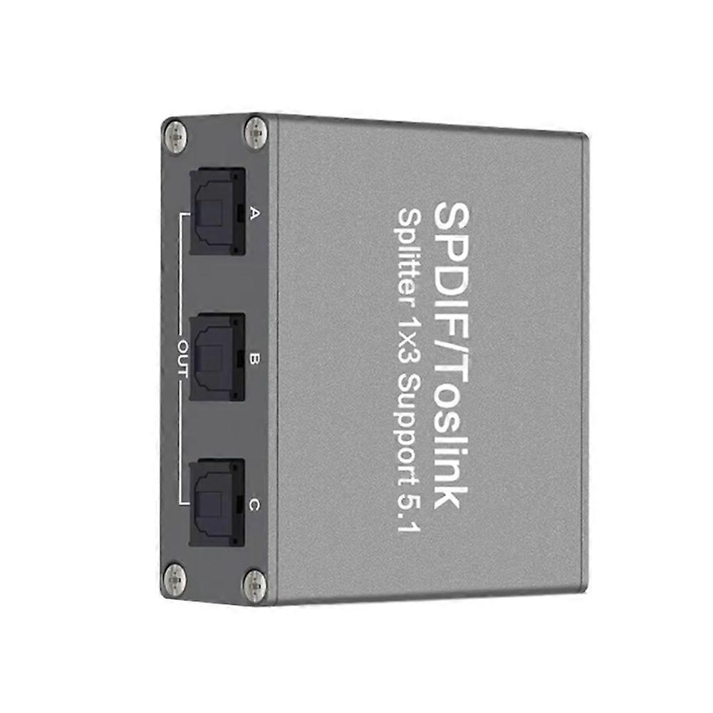 SPDIF Digital Audio Splitter 1x3 Toslink Optical 3 Way Adapter Suppoort LPCM 2.0 DTS -AC3 for /TV//