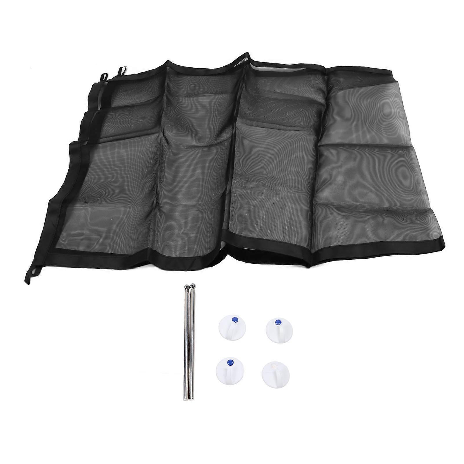 Pet Mesh Gate Foldable Protective Multi Functional Cat Dog Safety Gate for Stairs Doorway Black