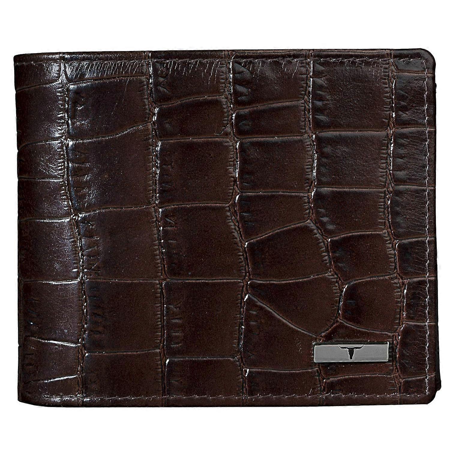 Stan Printed Brown Leather Wallet for Men