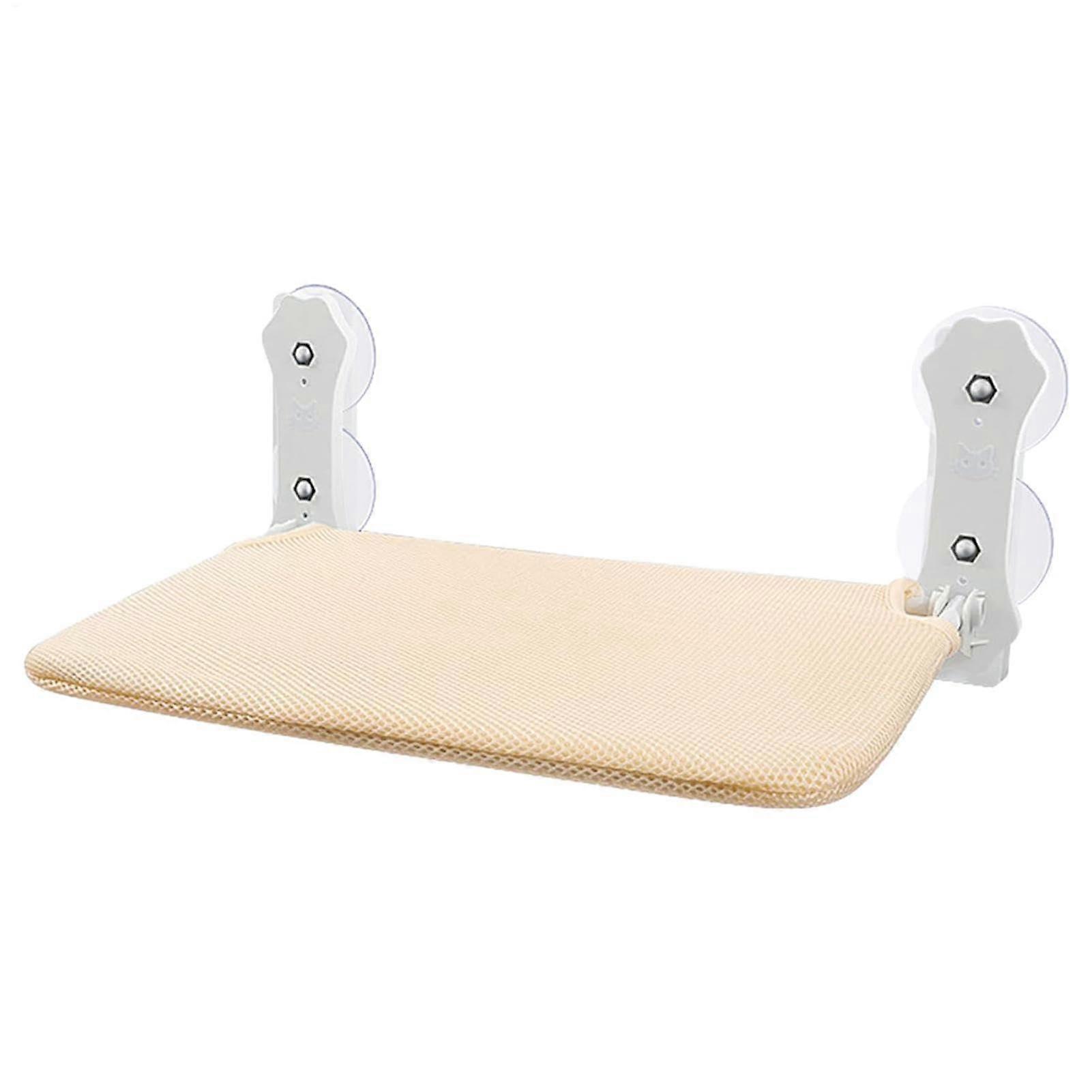 Katzensaugne Cat Window Perch Indoor Cat Hammock with Suction Cups Khaki Metal Frame