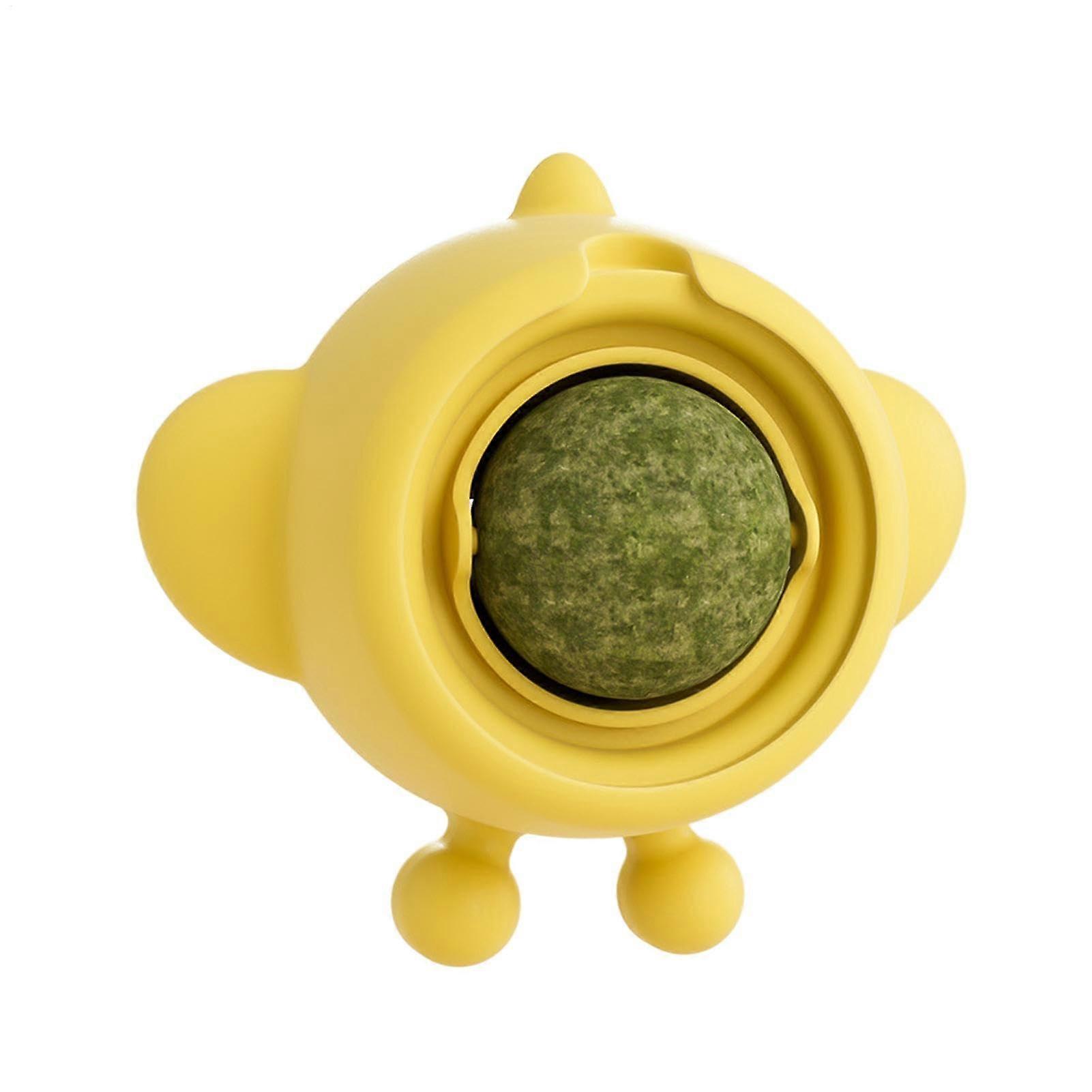Catnip Balls Interactive Chew Toys for Cats and Kittens, 8.4 x 7.8 x 3.9 cm, Rotating Lick-Safe Wall Toy for Stress Relief and Dental Care