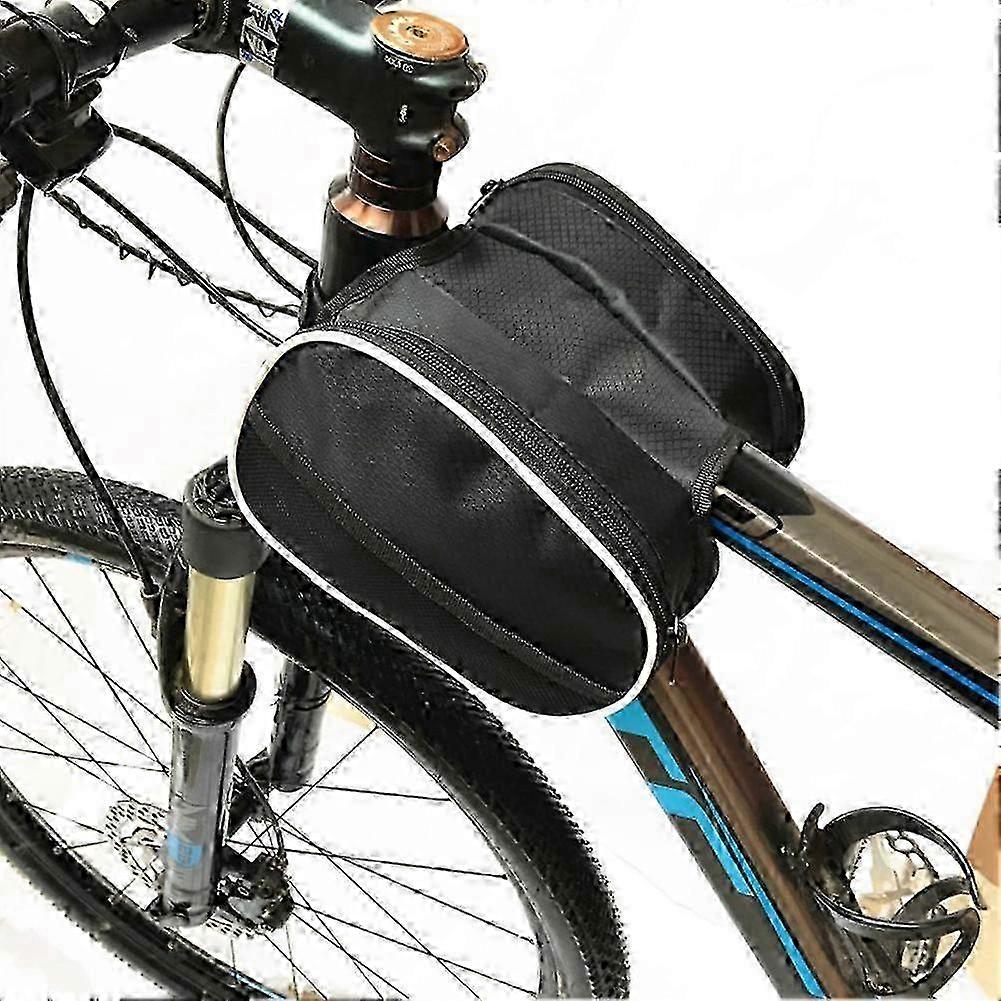 Bicycle Cycling Mountain Bike Frame Front Tube Small Pannier Saddle Pouch Bag Front Beam Bag Sunscreen Shade Polyester Case