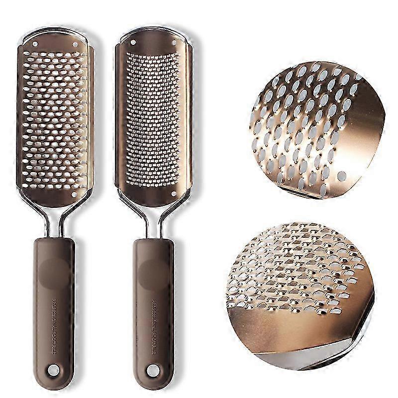 2PCS Professional Pedicure Rasp Foot File Cracked Skin Corns Callus Remover for Extra Smooth and Beautiful Feet(Rose)
