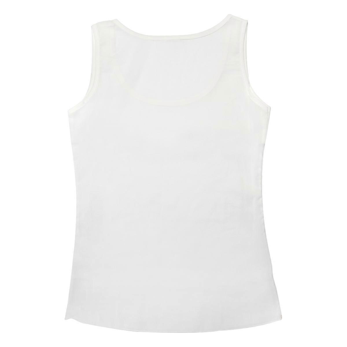 Women's Vests Lightweight Sleeveless Chiffon Top Candy-colored White XXL Summer Days Casual Wear 1Pack