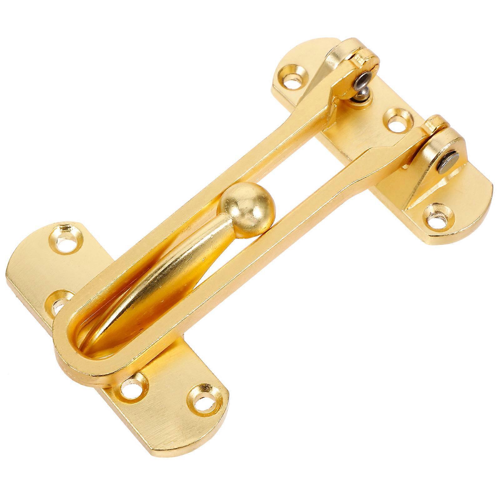 Home Security Locks Reinforcement Door Lock Golden Rectangular Practical Design For Home Use 1Pack