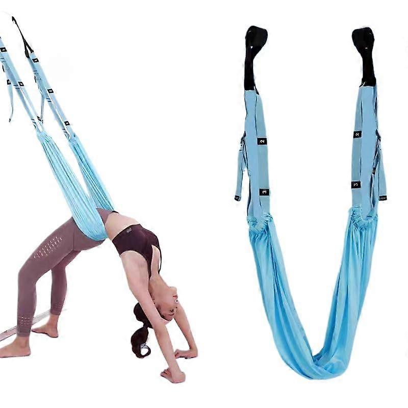 Aerial Yoga Swing with Adjustable Straps Home Fitness Equipment for Flexibility, Stretching, Inversion Training Carry Bag Included (Blue)