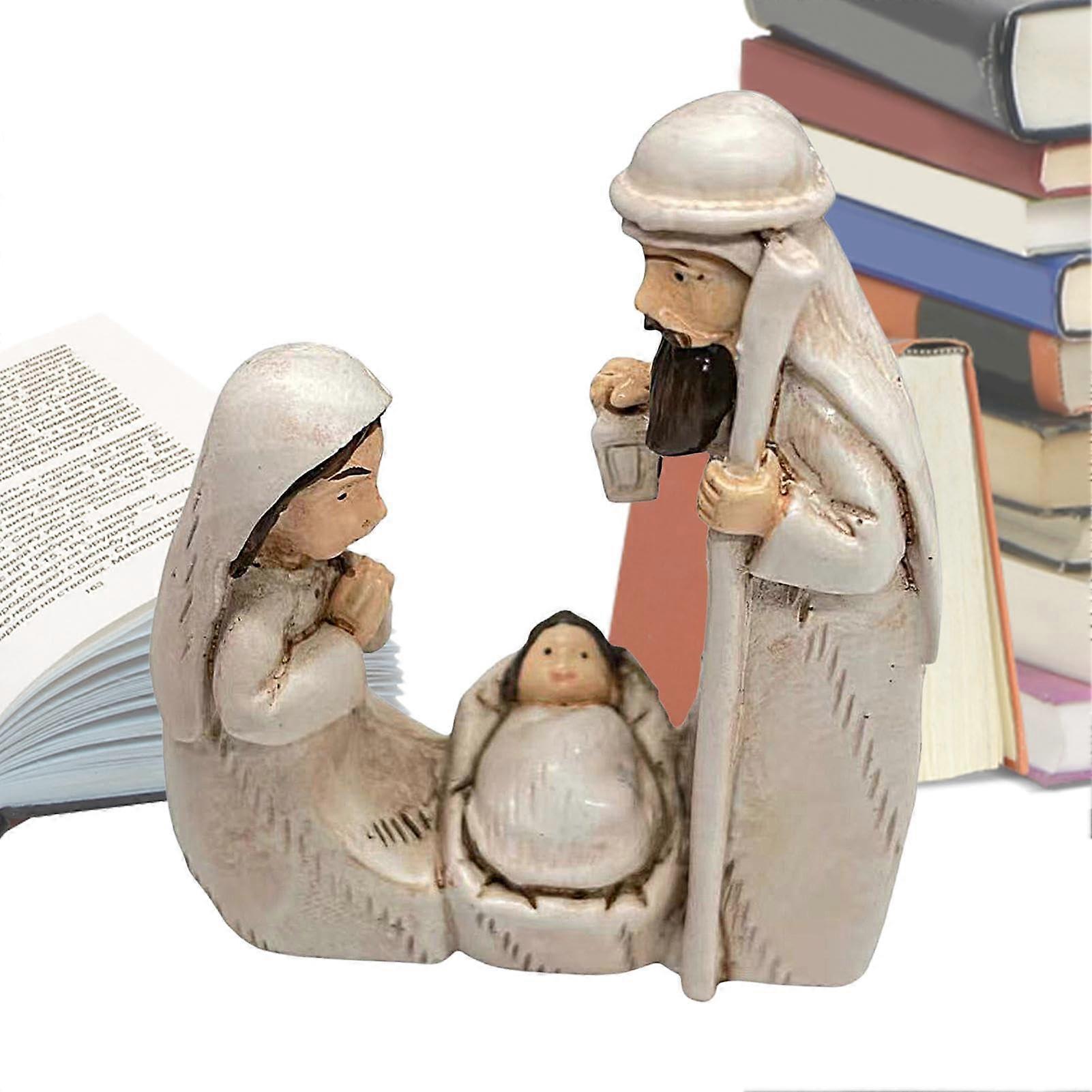 Nativity figures – Christmas table scenes  Nativity figure made of synthetic resin  Christmas collectible figures  Table centerpiece