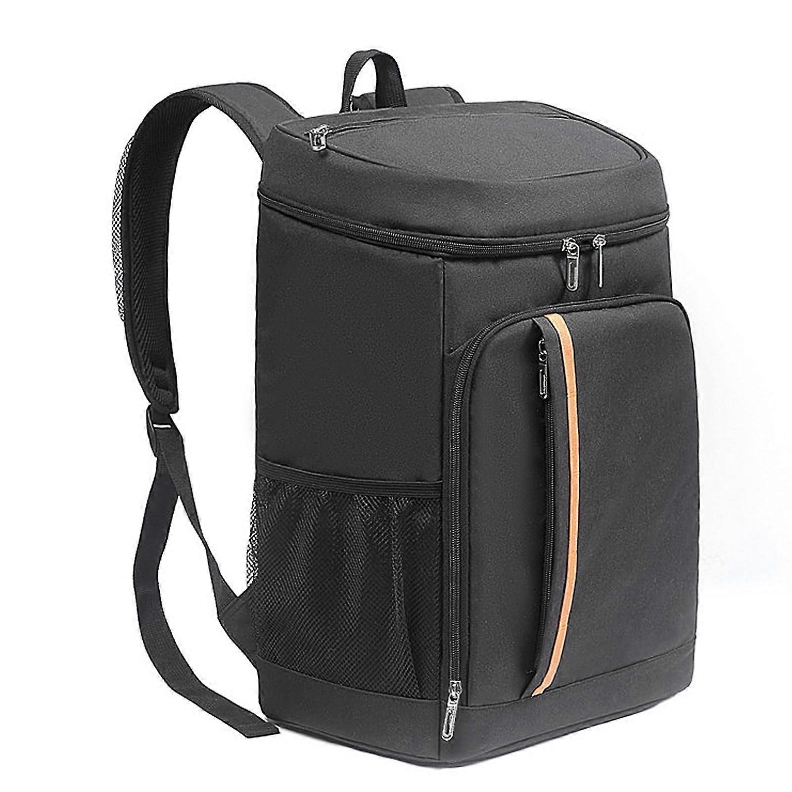 Cooler, Insulated Cooler, Large Multipocket Picnic Bag, Leakproof for Grilling, Camping, Hiking, with PE Foam and PEVA Lining, Black