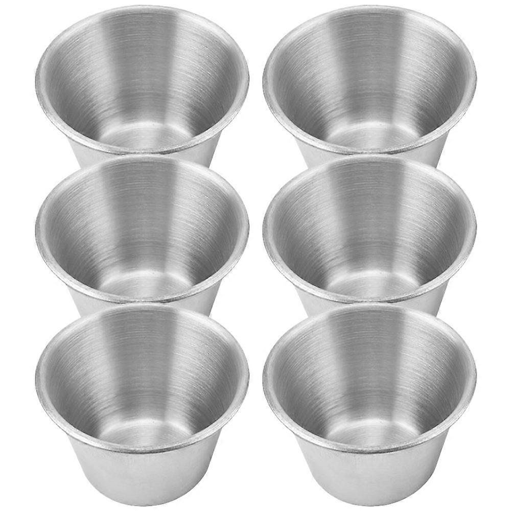 Sauce Small Cups Stainless Steel Condiment Cups BBQ Multi-Functional 6Pcs