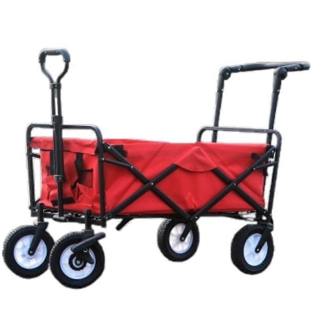 Beach Trolley, Handcart, Outdoor Shopping Trolley, Foldable (Colour: Red) Red