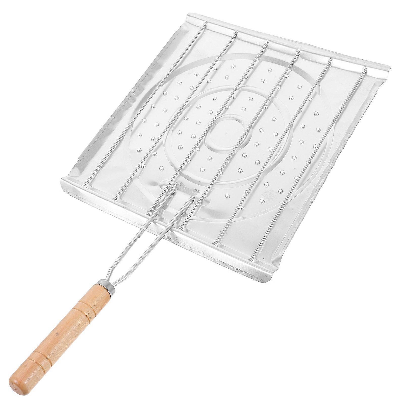 Foldable Camping Grill Toast Rack Multifunctional Tortilla Baking Tray with Perforated Design Stovetop Toaster for Bread Toasting Outdoor Grilling