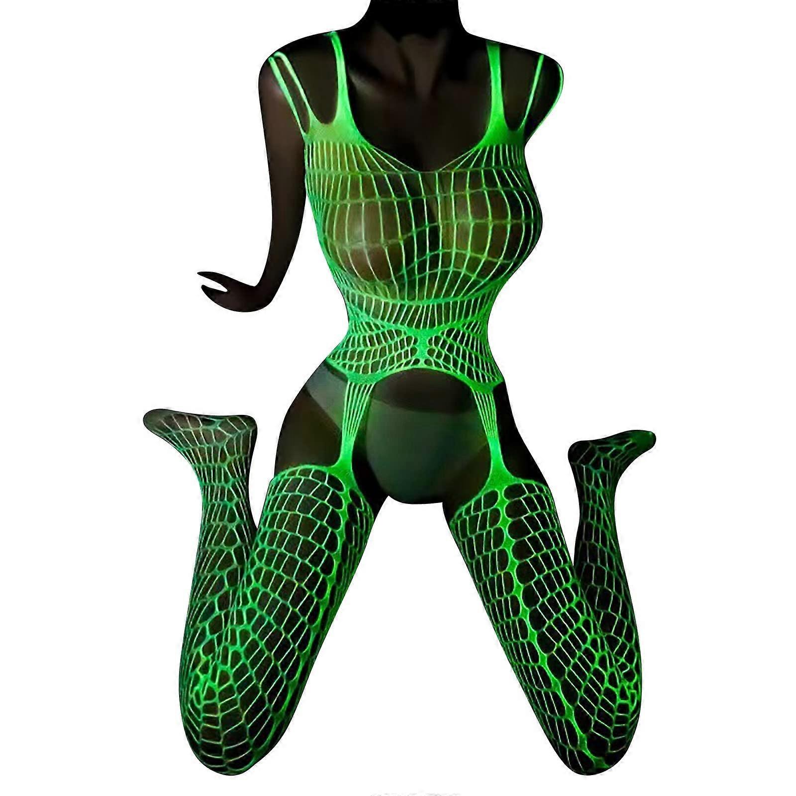 Lingerie for women, glowing, reflective erotic leggings, fishnet stockings