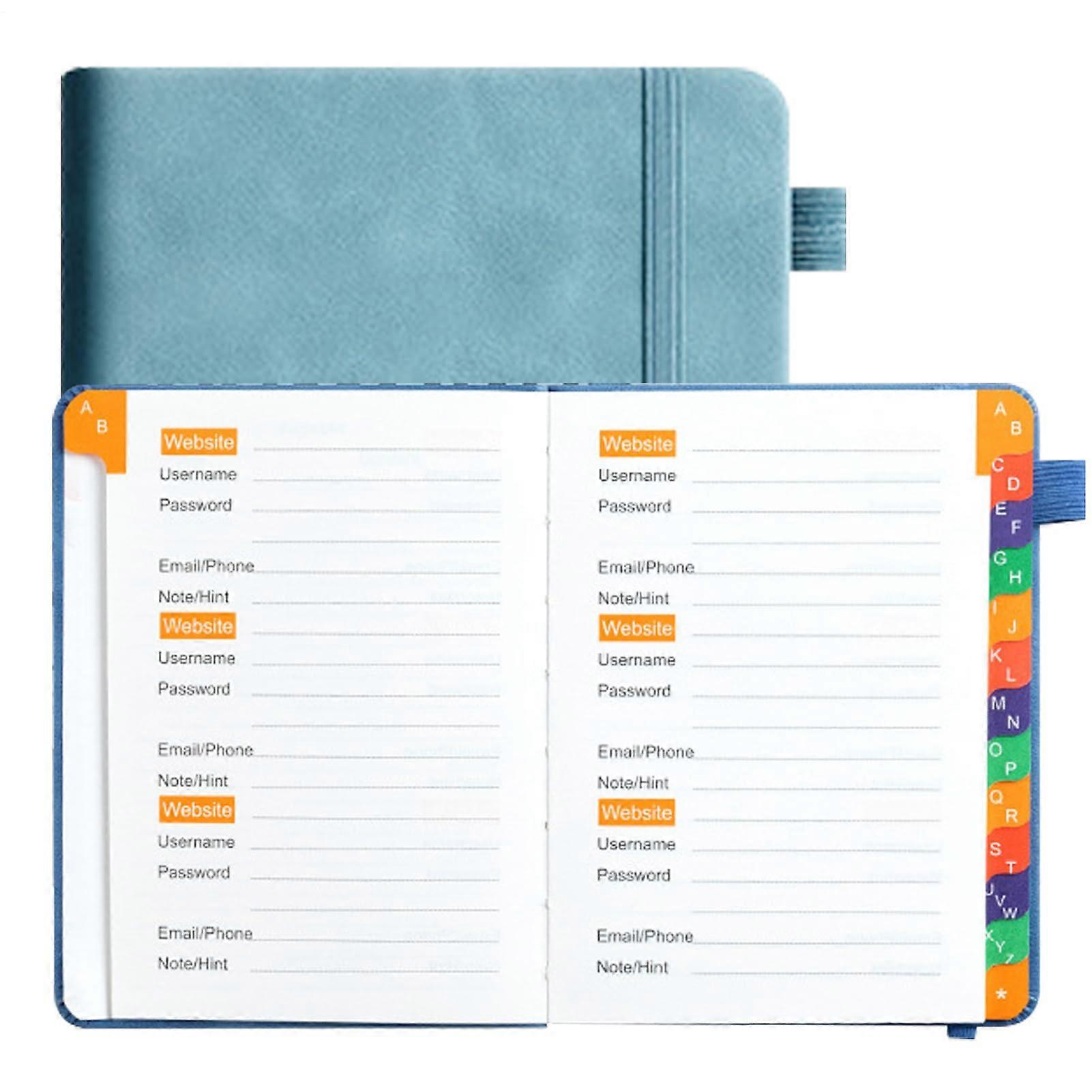 Password Book  Internet Address Organiser Log Book with Alphabetic Tabs, Hardback Light Blue