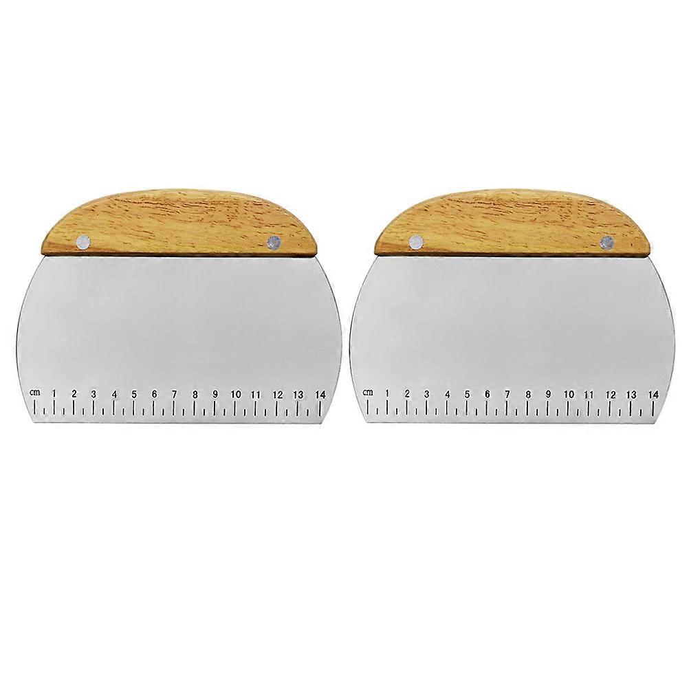 Baking Spatula Semicircle Wooden Handle Useful Baking Tools Professional Bakers 16.10X11.50X1.60CM Baking 2Pcs