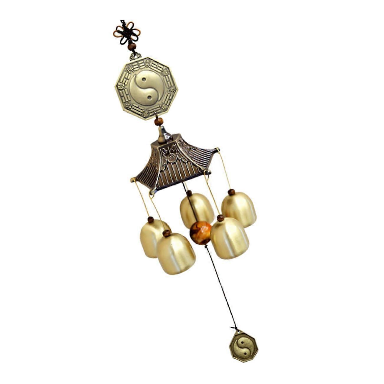 Copper Wind Chime Hanging Bell for Feng Shui Home Decor Unique Shape 1pc Garden Patio