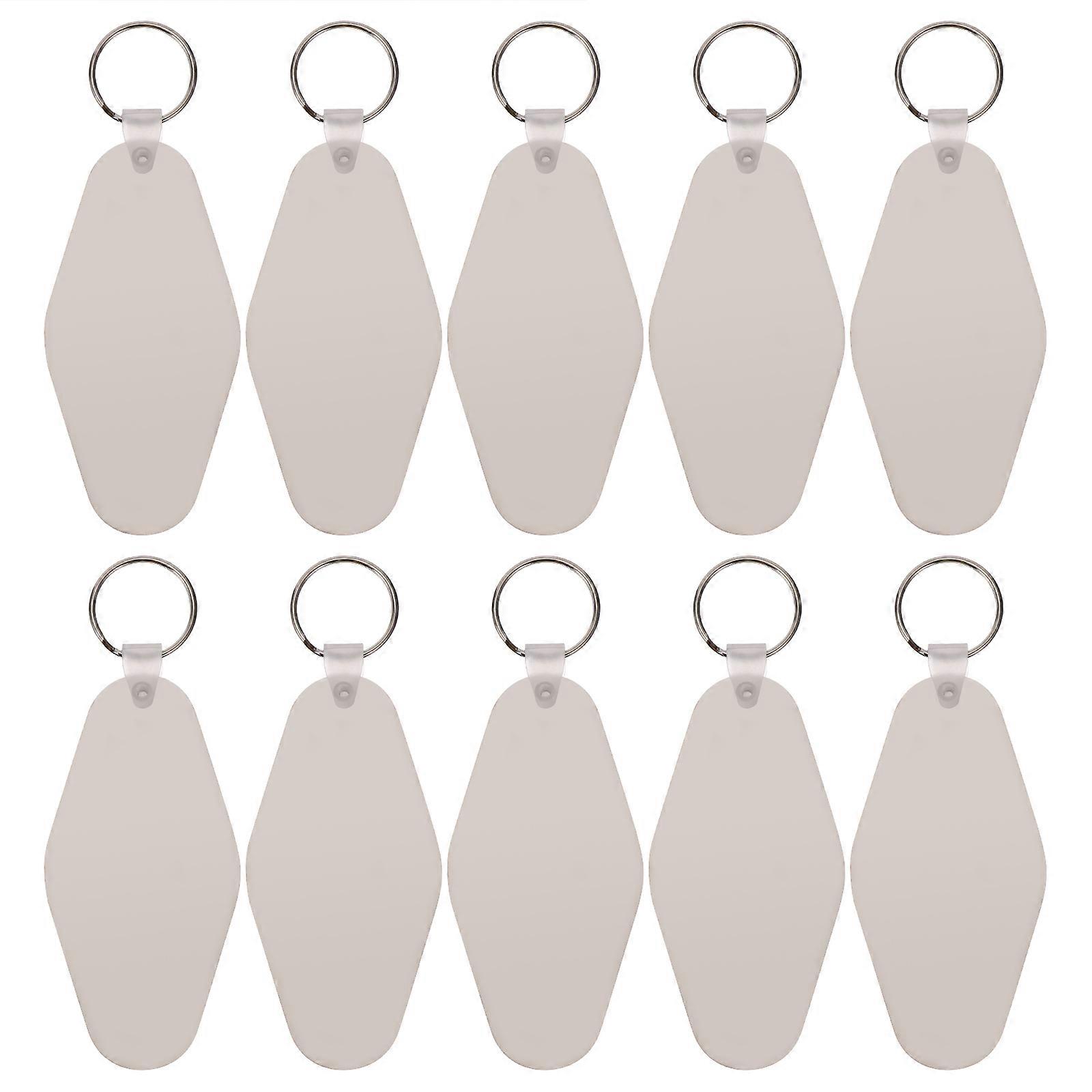 10 Sets Double Side Printed Heat Transfer Key Holder MDF DIY Blank Key Ring