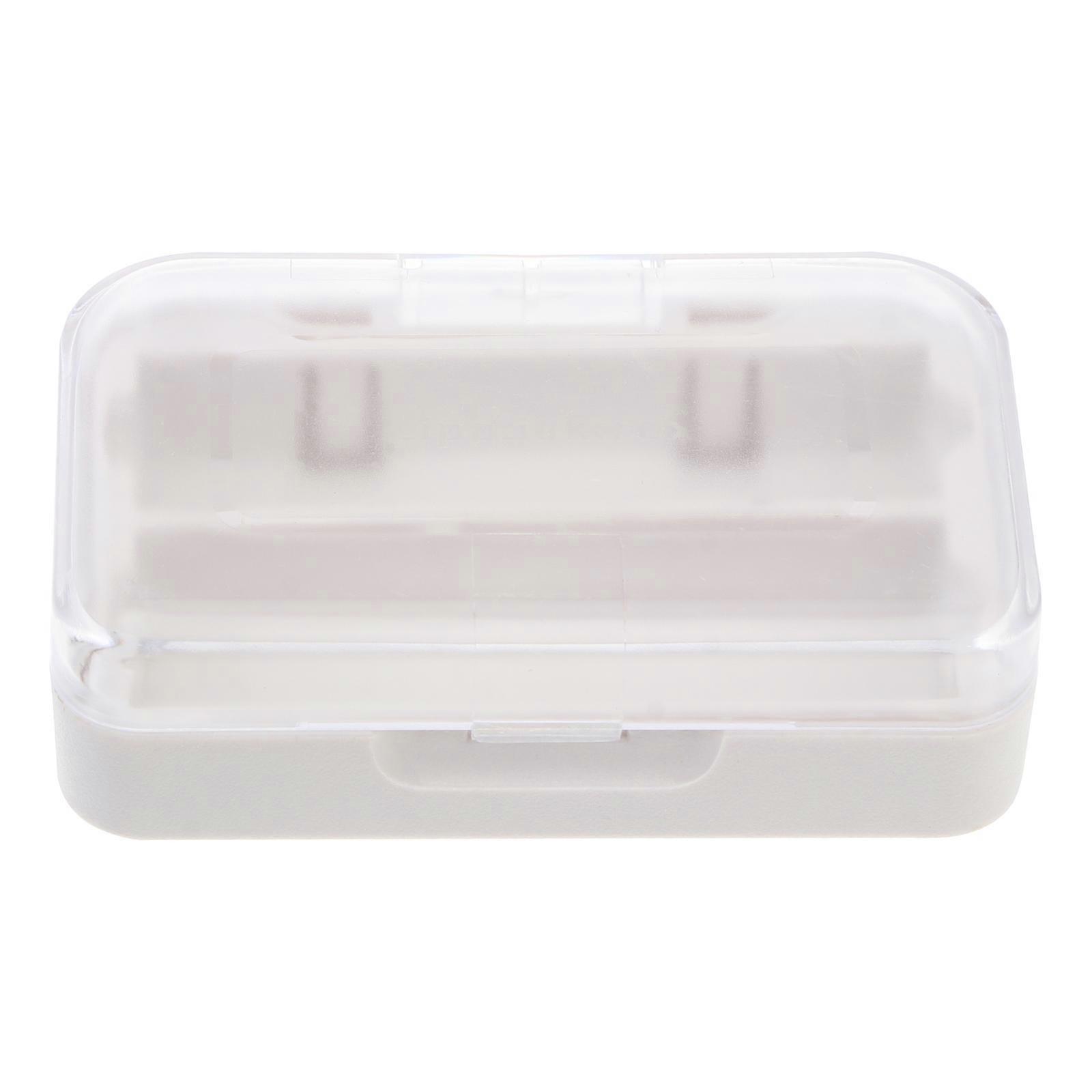 Vanity Box Lipstick Case Holder With Mirror Cosmetics Storage Organizer Daily Use 9.8x6cm White Plastic 1Set