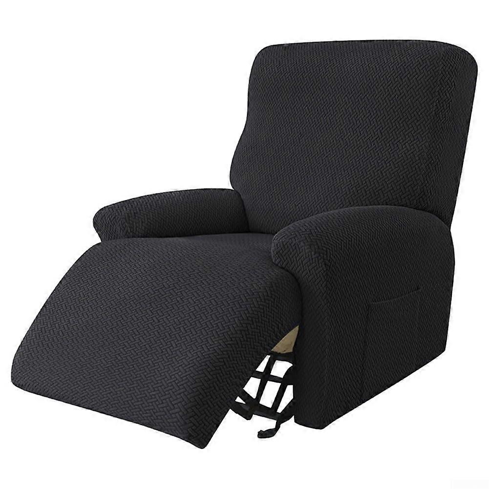 Stretch Velvet Armchair Cover, Jacquard Sofa Protector with Elasticated Base