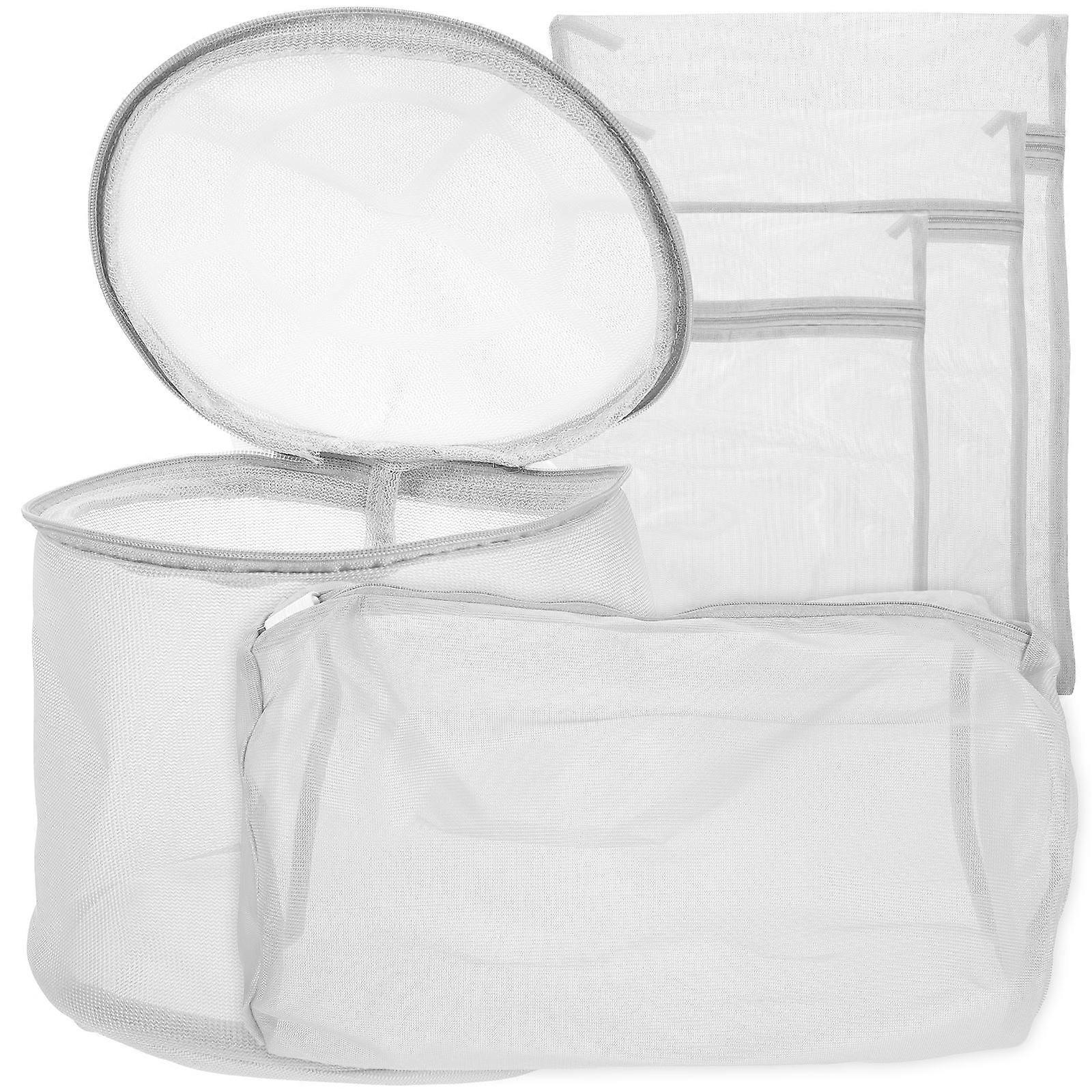5pcs Mesh Laundry Bags with Zipper – Breathable Washing Pouches for Clothes Storage, Bras & Travel Organization