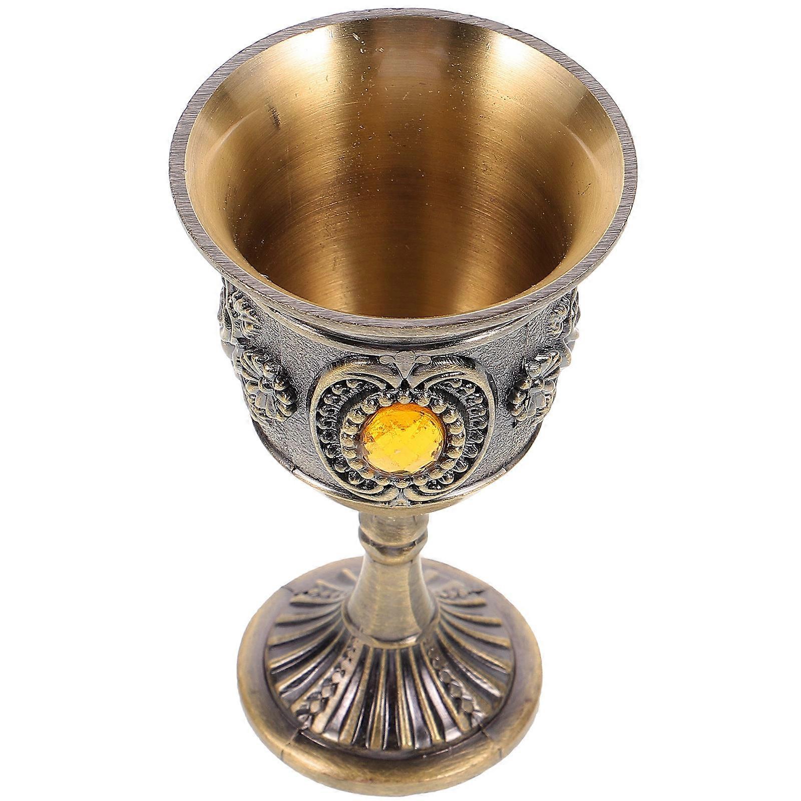Golden Tin Alloy Wine Cup for Storage with Craftsmanship and Stylish Design 1Pc