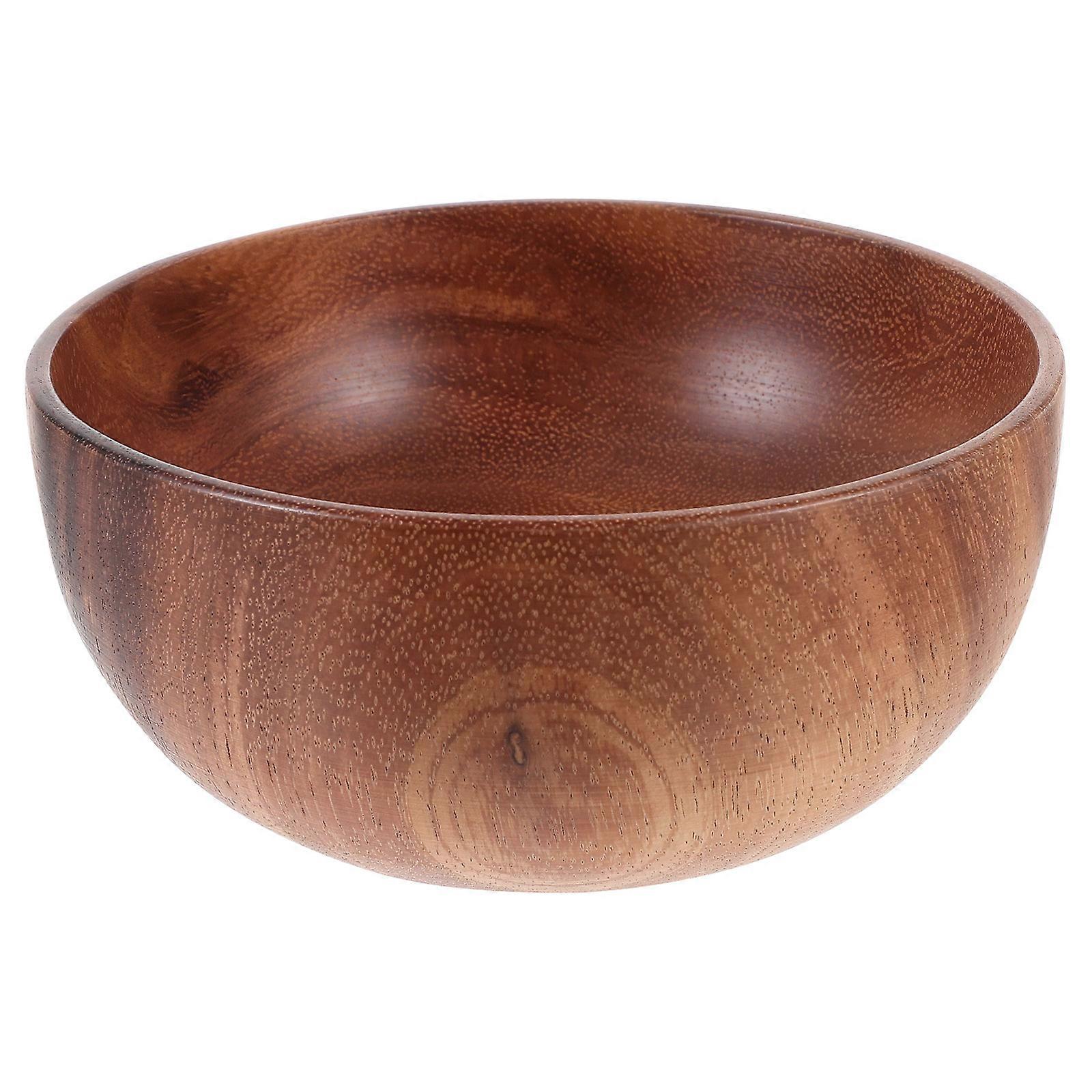 Serving Bowls Lightweight Wooden Salad Holding Round Shape Japanese Design 16X16X7CM Size Anti-Scald Design 1Pack