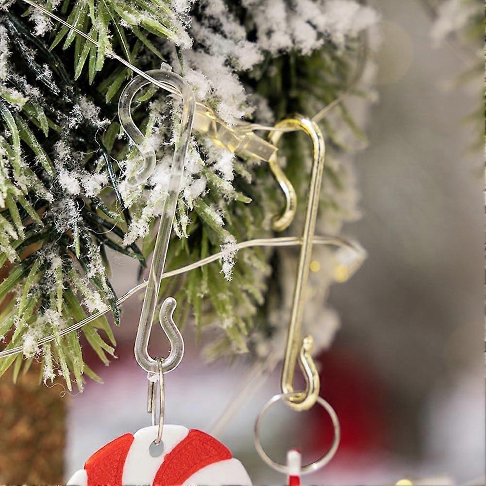 50 Pcs S Shaped Clear Hooks for Hanging Christmas Ornaments, Easy Installation, Durable Plastic, 3 Inch Size