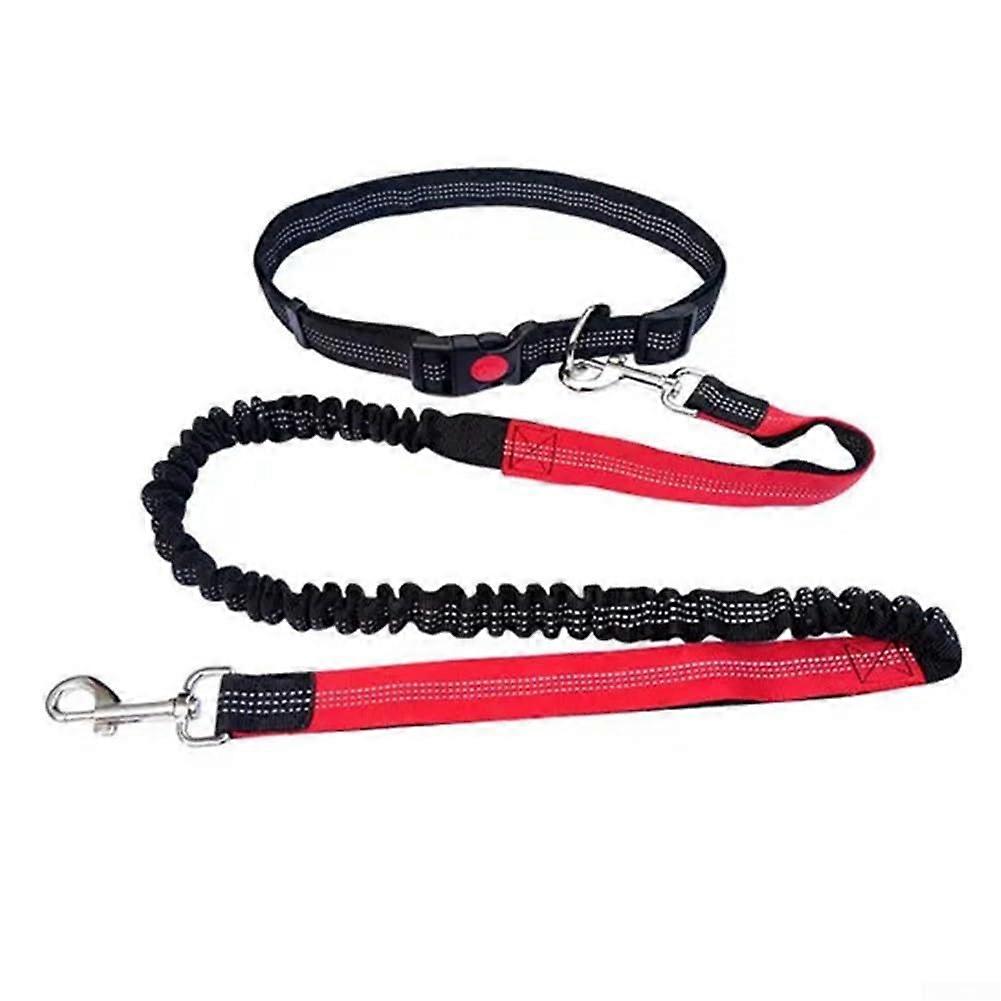 Multifunctional Nylon Dog Leash with Comfort Grip Handle, Adjustable Pull Rope for Large Dogs, Red Color