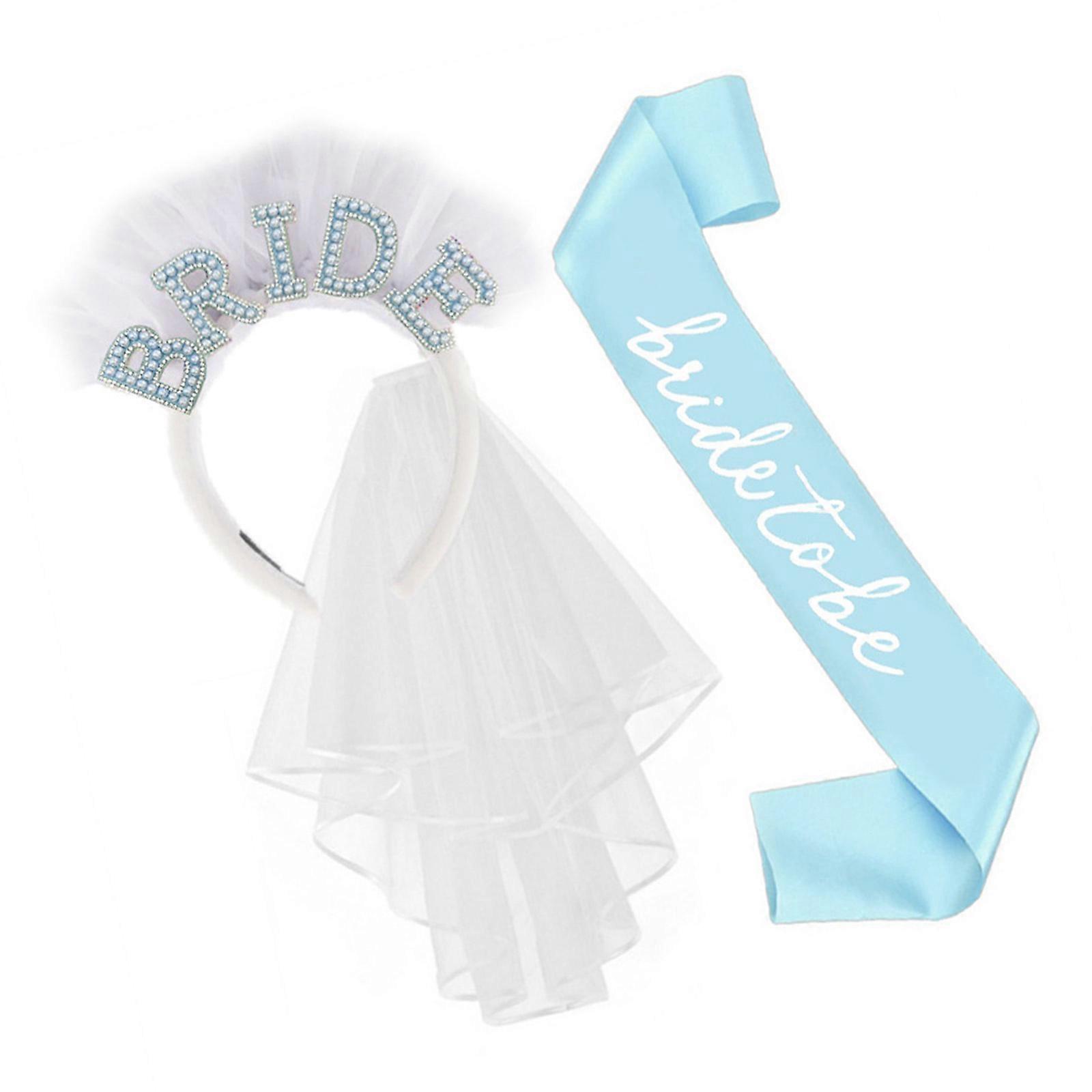 Versatile Bride Accessory With Interchangeable Hairband Veil And Multi Functional Wedding Sash  BL
