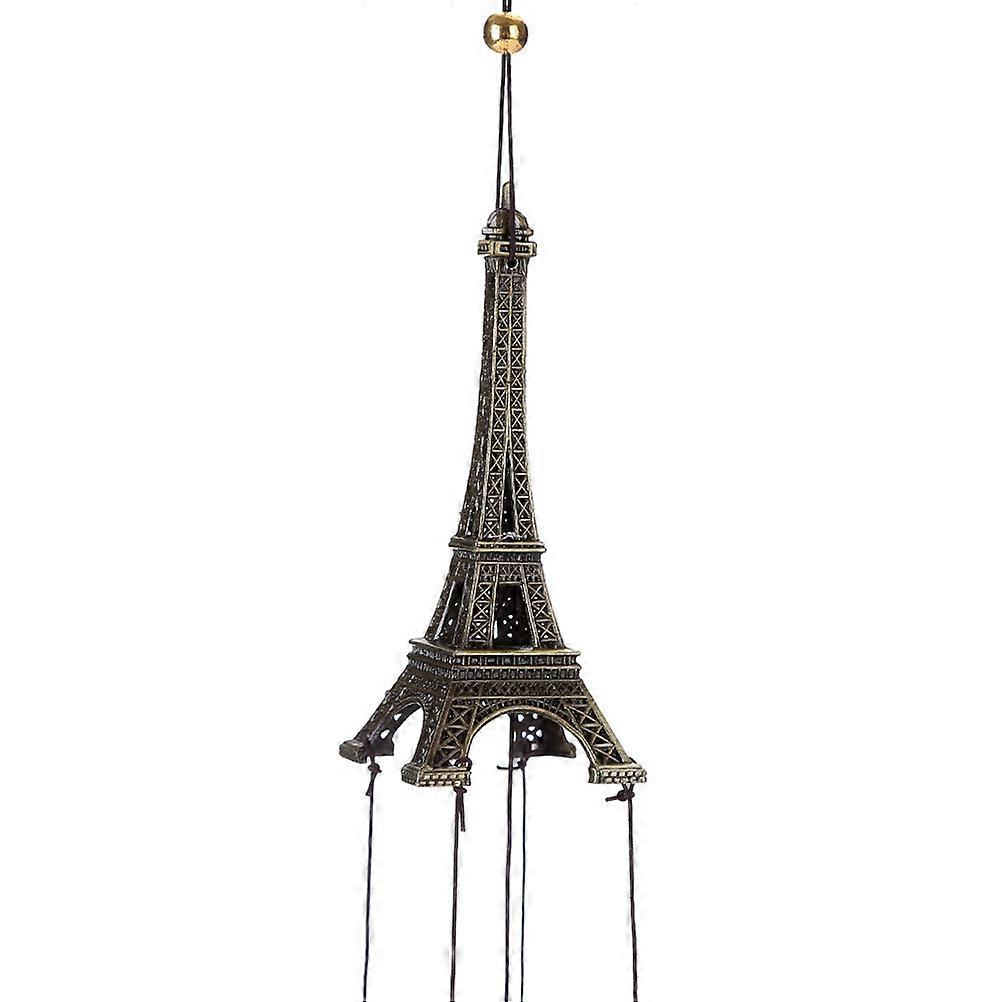 Retro Style Eiffel Tower Hanging Bell Door Window Decoration Sound Production Metal 17.7×2.8×0.8in 1Pcs