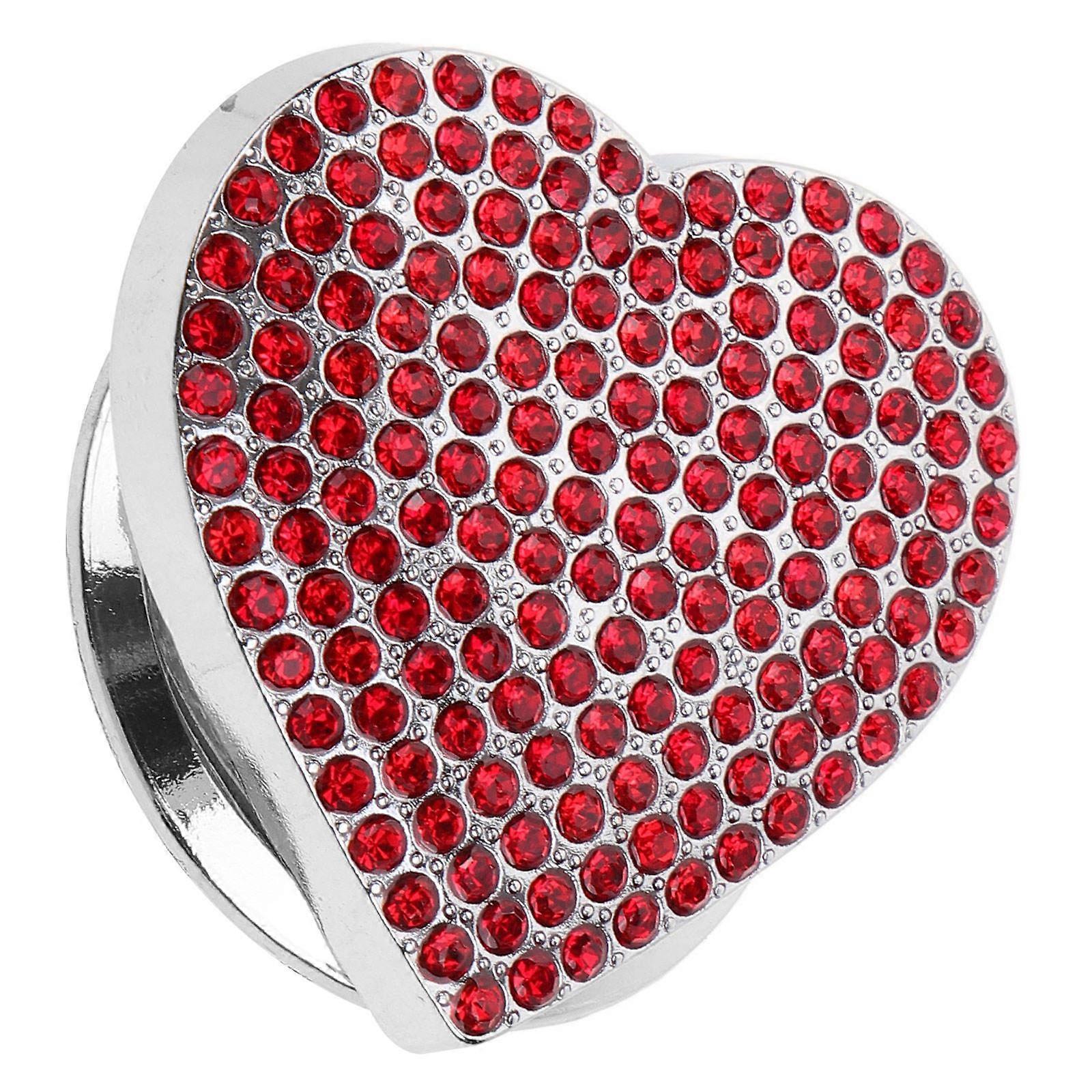 Heart Shaped Car Engine Start Button Cover, Decorative Push Button Protector, Rhinestone Bling Scratch Resistant Zinc Alloy Auto Ignition Switch