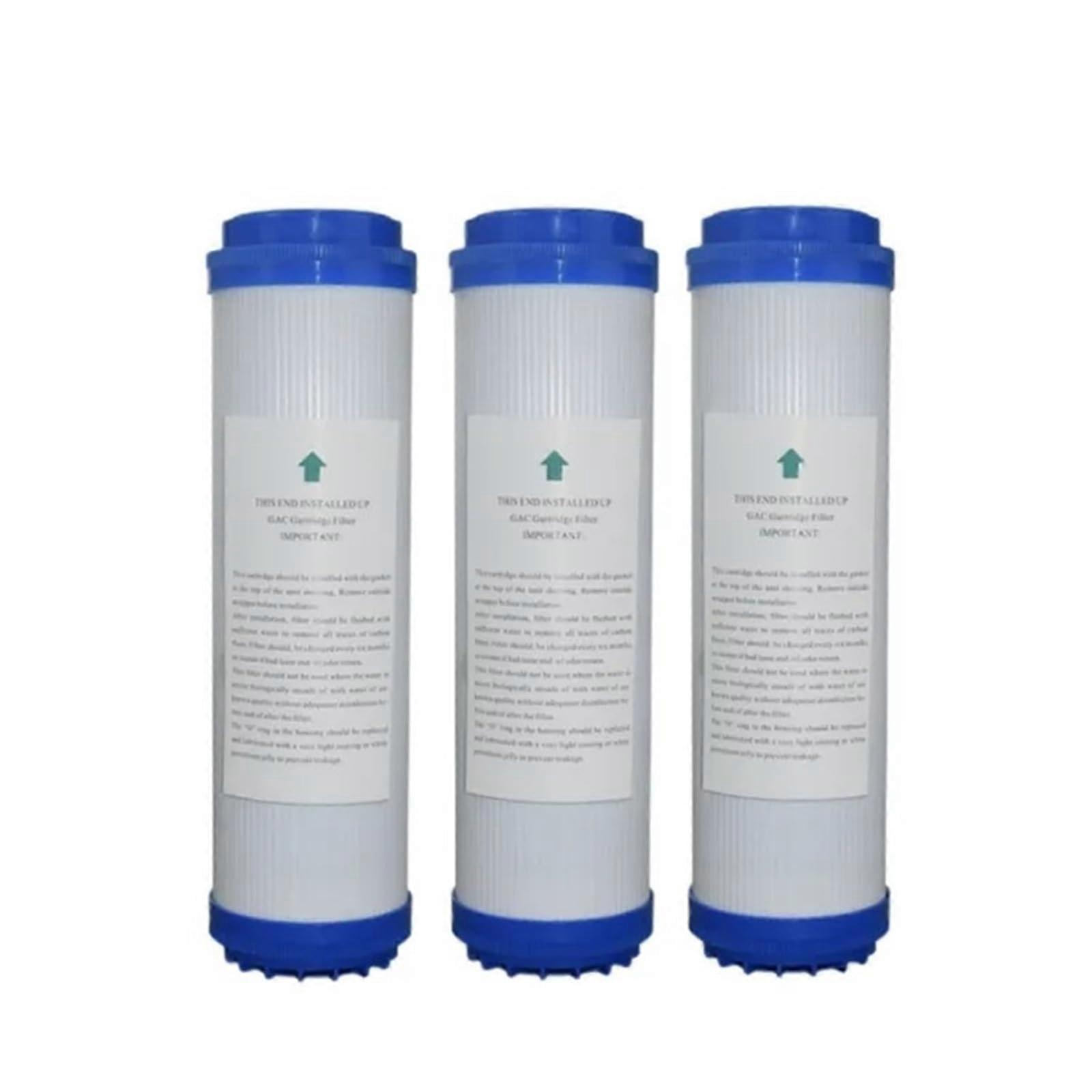 Reverse Osmosis Water Filter, 10 Inch UDFGAC Granules, Activated Carbon Water Filter (3PCS Gray)
