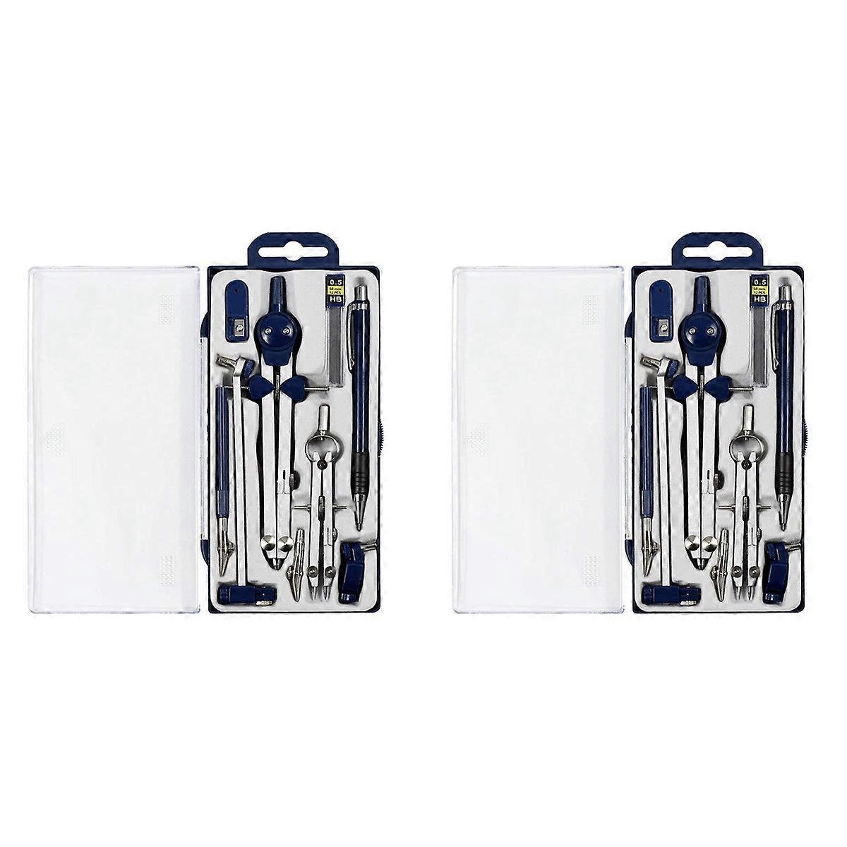 18Pc Geometry Set Metal Compass Geometry Precision Tool for Student, Circle Drawing Tool and Archite