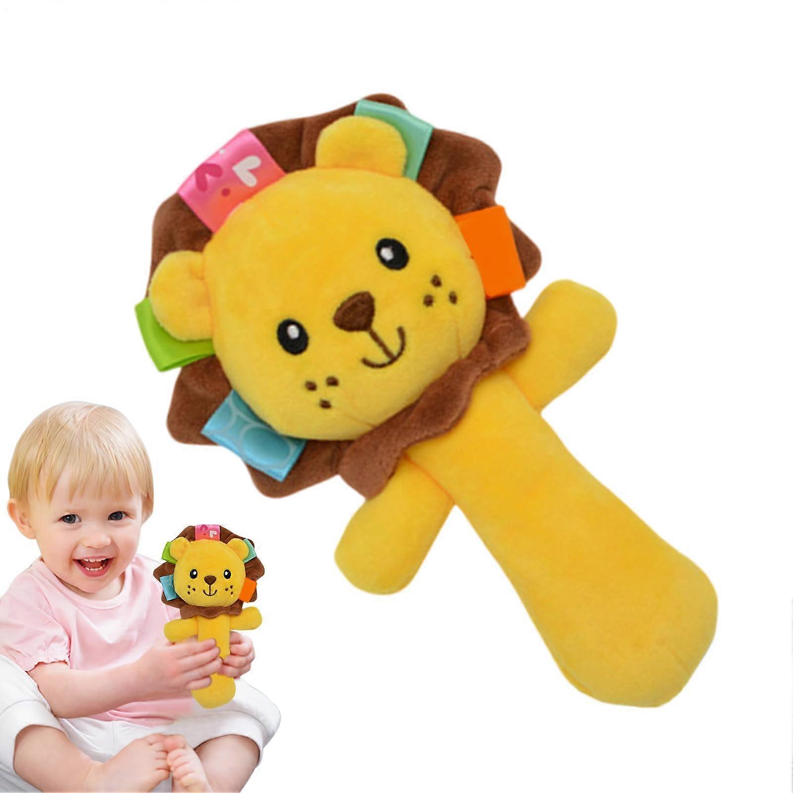 Plush children's hand clappers Portable developmental toy, soft, Lion.