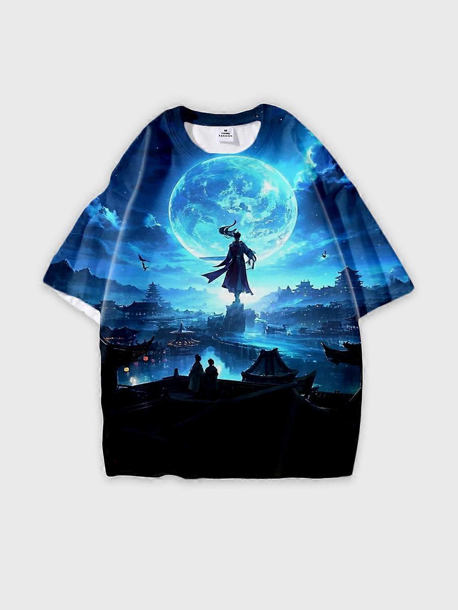 T-shirt round neck Pattern loose short sleeve B832