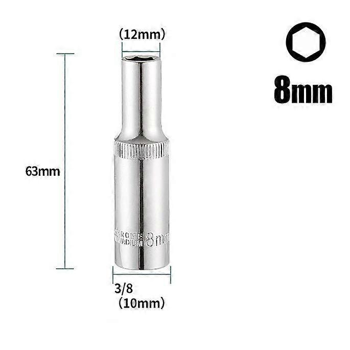Silver Deep Socket Socket Wrenches Wrench Heads 3/8inch 63mm