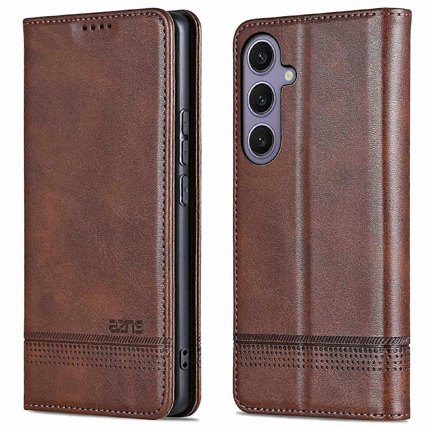 AZNS für Samsung Galaxy A56 5G Hülle Rindsleder Textur PU Leder Brieftasche Handyhülle