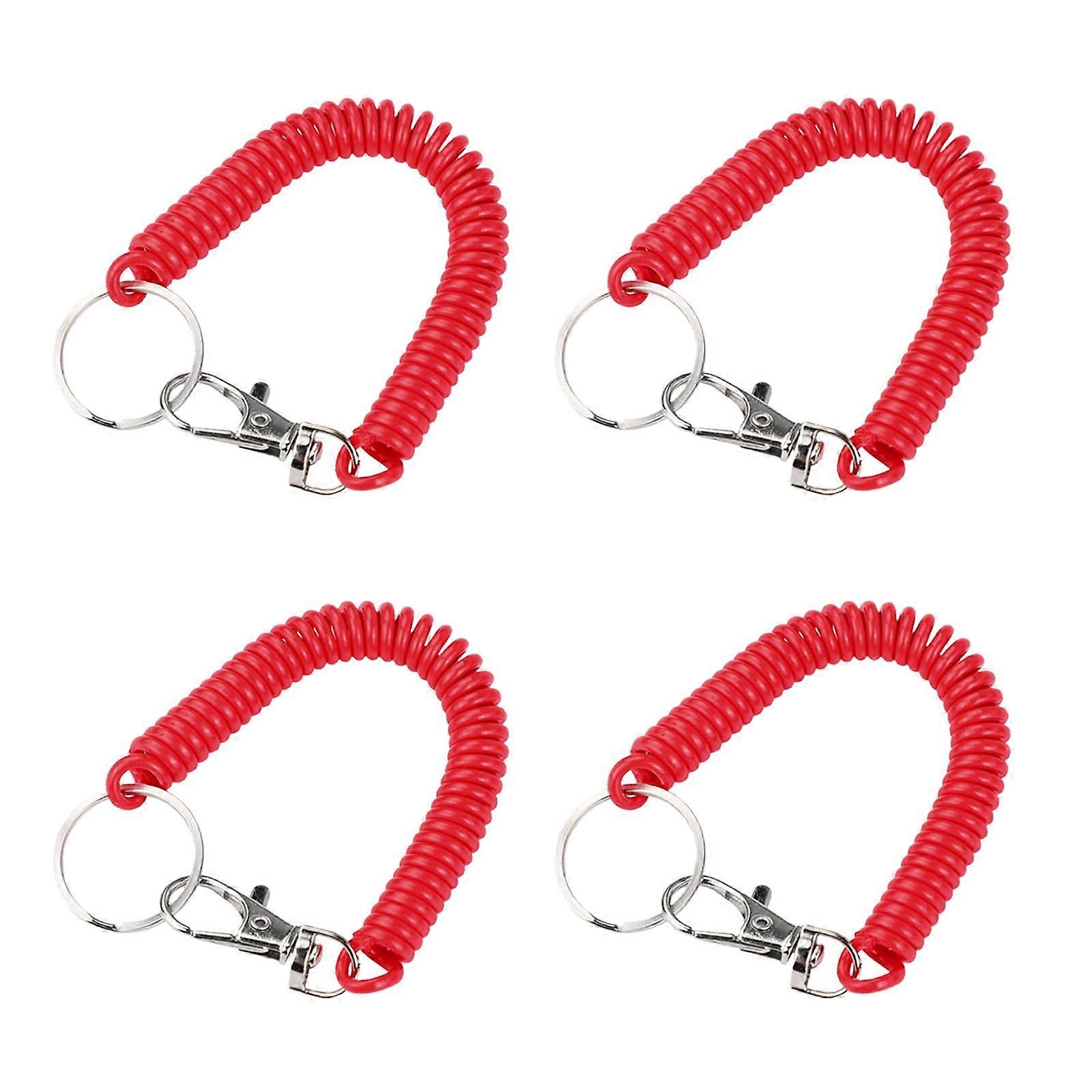 Stretchable Spiral Keychain - Retractable Coil Spring Keychain, Nickel Plated for Backpacks, Durable Color Options