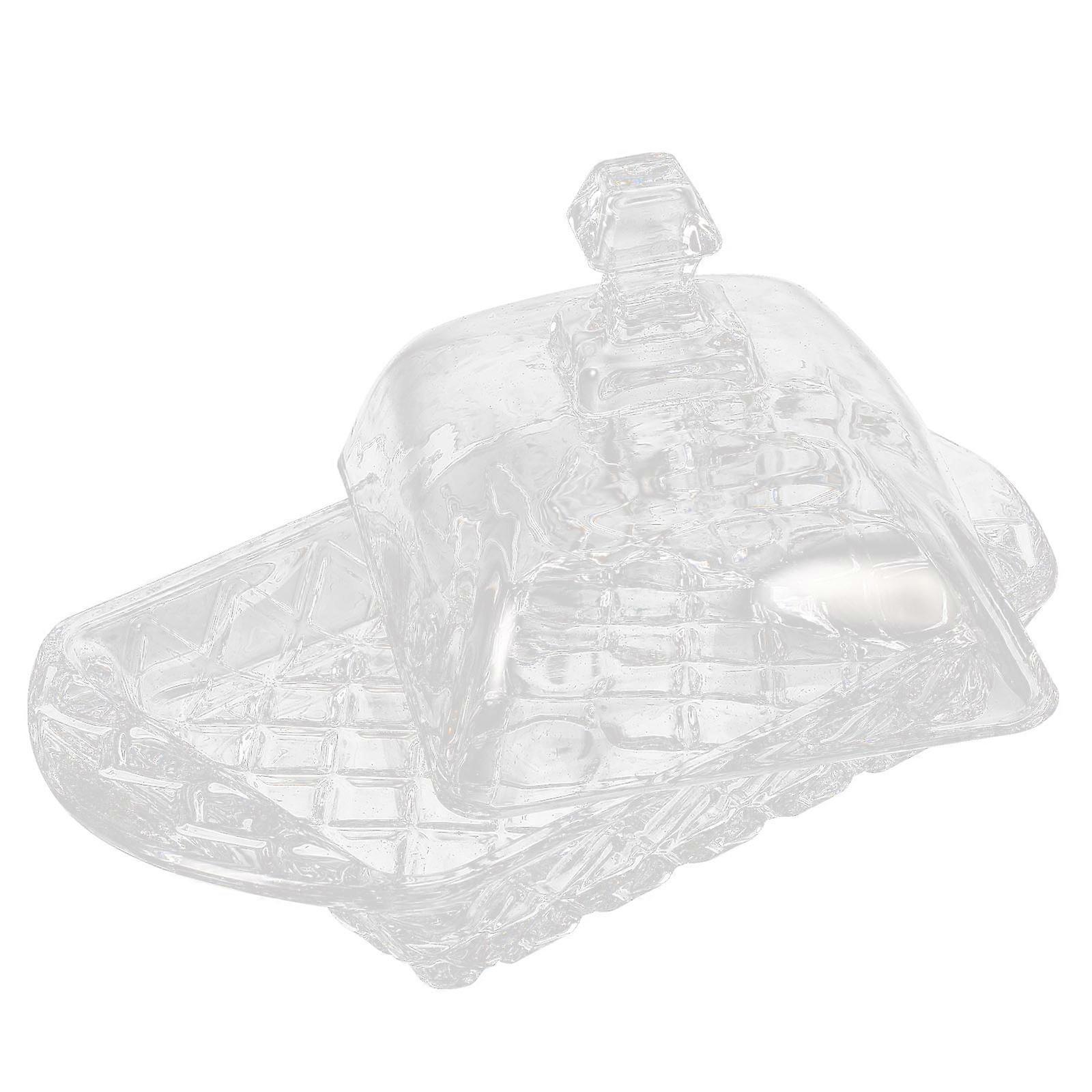 Beurrier transparent avec couvercle Plateau à fromage design moderne Réduction des odeurs Ustensiles de cuisine 17X10.5X9.5CM