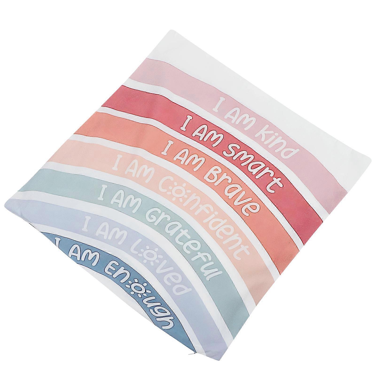 Pillow Cover with Motivational Letter Design, Double Sided Print, Decorative Cushion Cover for Sofa and Bed