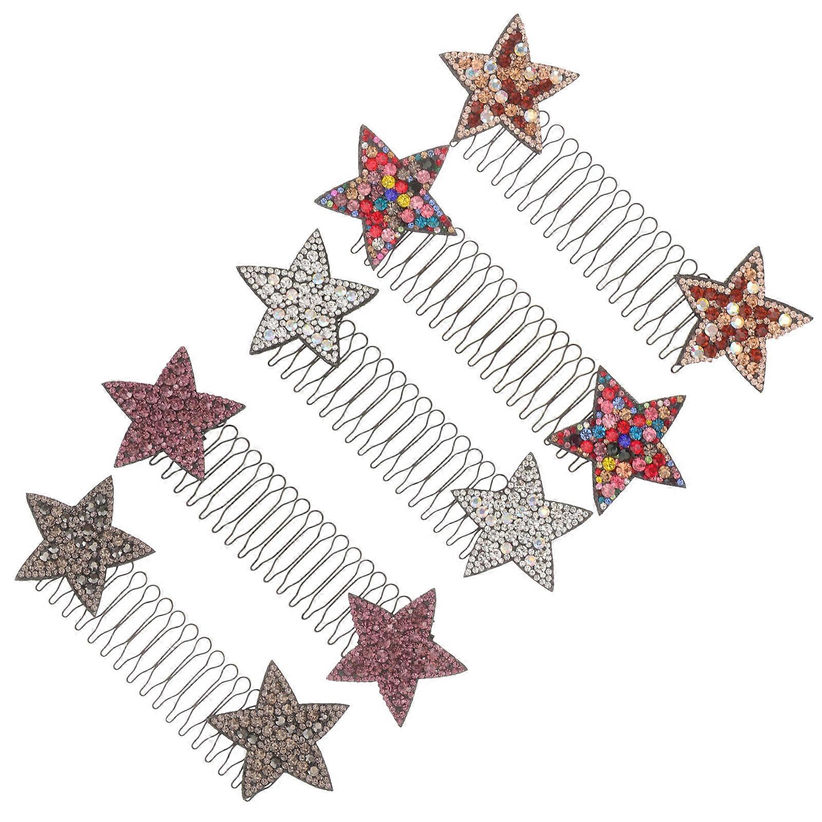 5pcs strass étoile peignes à cheveux accessoires de cheveux élégants pour les femmes et les adolescents, épingles à cheveux confortables pour les occasions quotidiennes et spéciales
