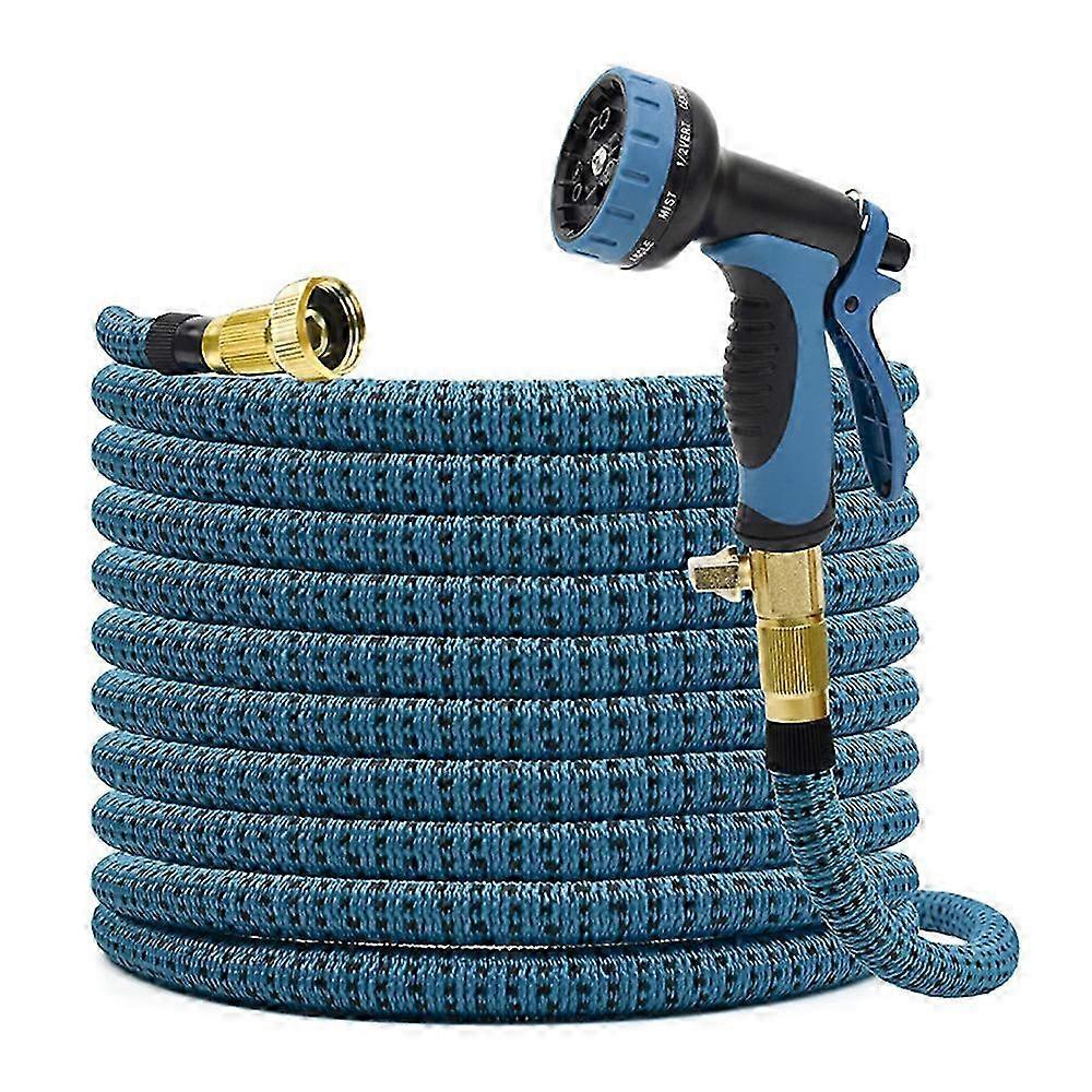 Expandable garden hose ultra-lightweight - 25 ft solid design with thumb spray