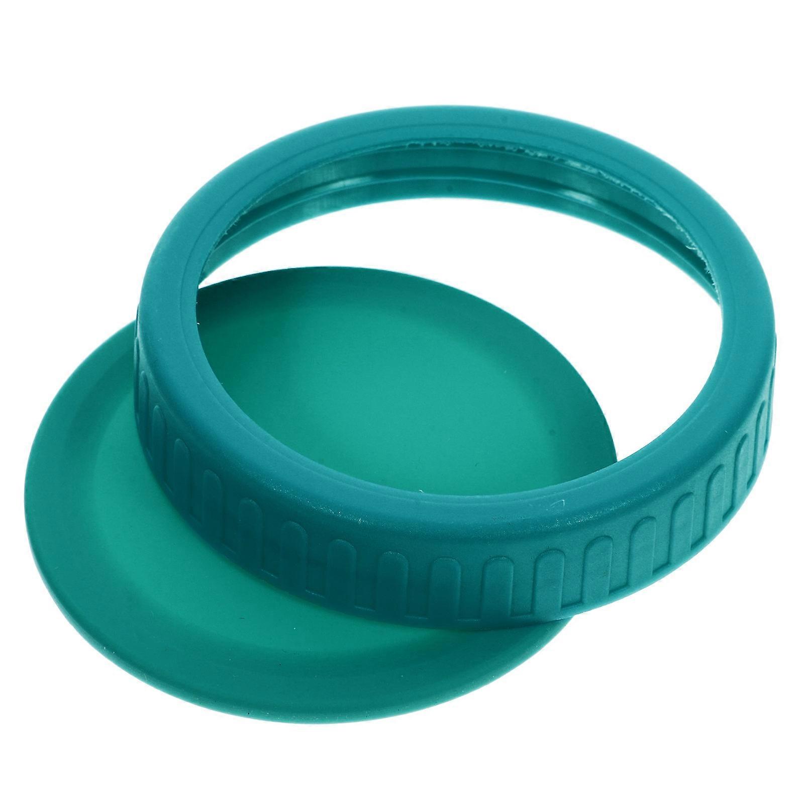 Mason Jar Cover with Silicone Pad and Ring Green Reusable Leak Proof Fits Regular Wide Mouth Jars 1 Set