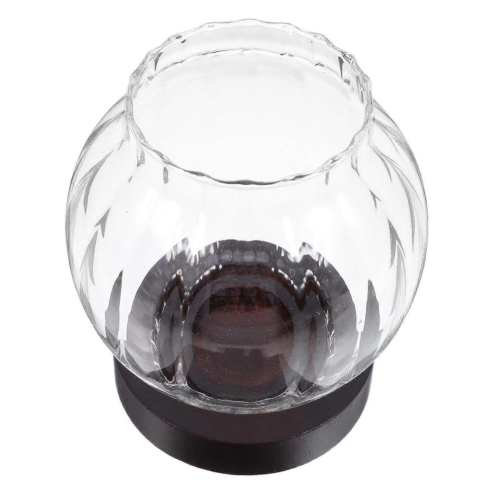 Glass Candle Holder with Wood Base for Decor Multi Color Decor Item Adds Warm Atmosphere to Any Room
