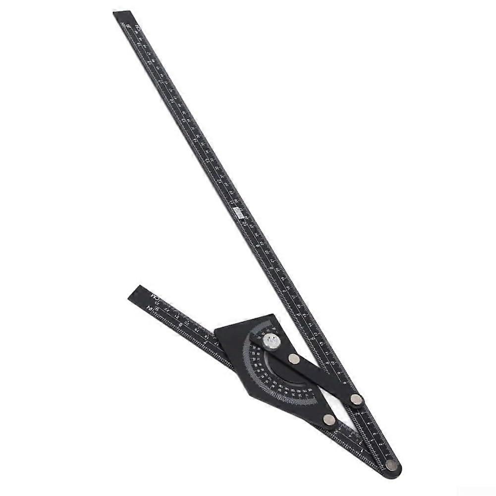 Multiangle measuring protractor for wood and metal, clear scales and construction for precision.